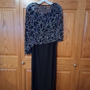 MSK Black Long Sleeve Dress with Silver Accents